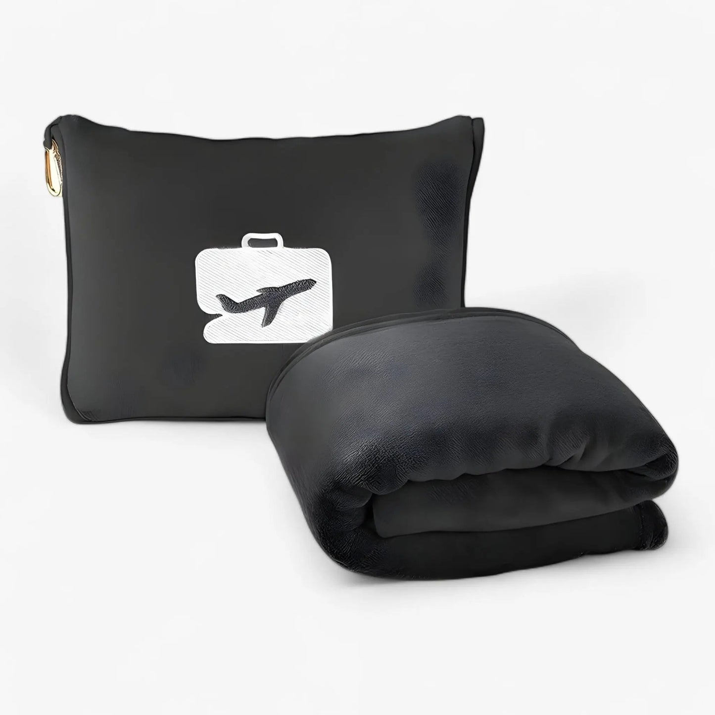 Travel Pillow & Blanket Set Ultra-Soft Plush Zippered Bag
