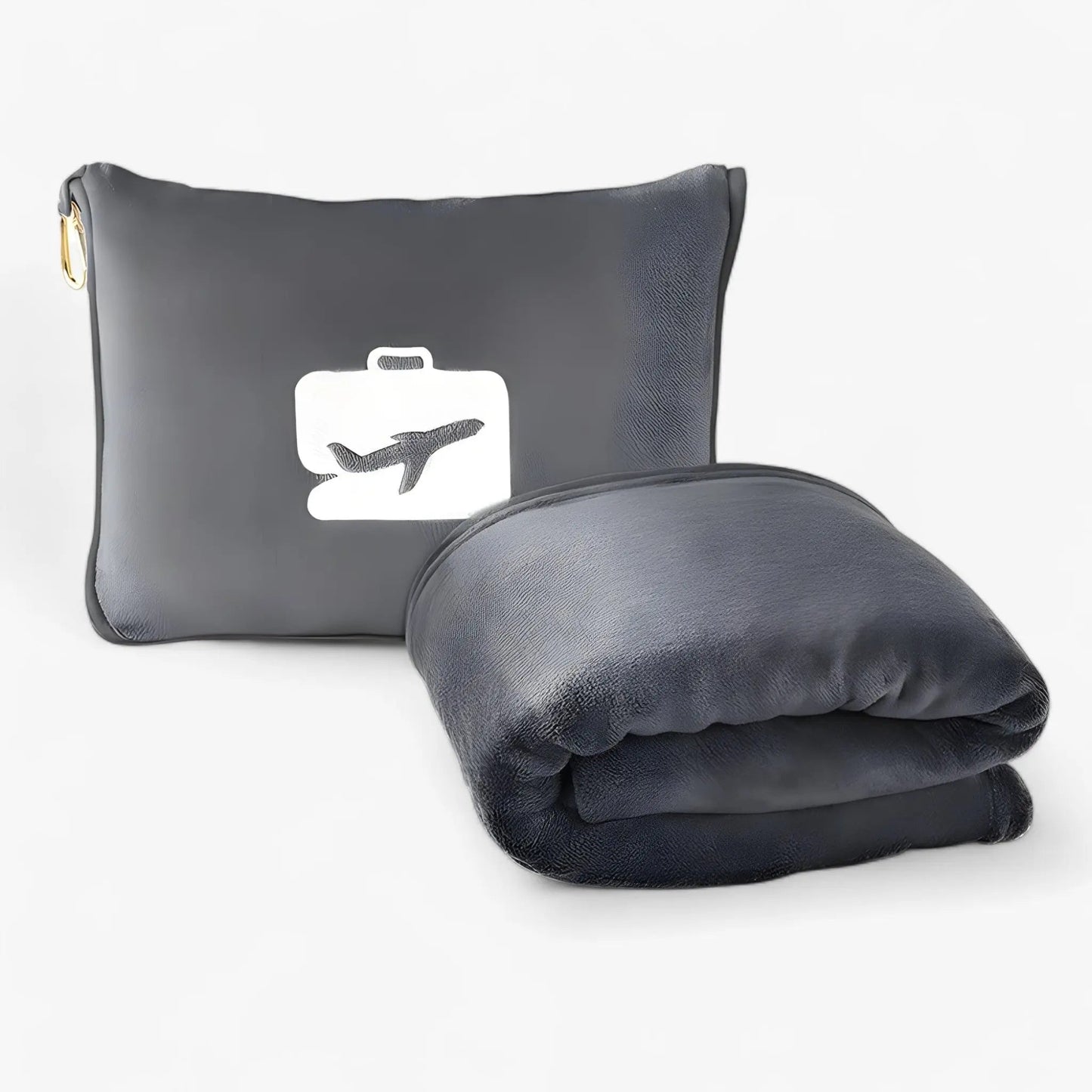 Travel Pillow & Blanket Set Ultra-Soft Plush Zippered Bag