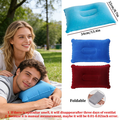 Travel Pillow Set Inflatable Neck & Lumbar Flocked