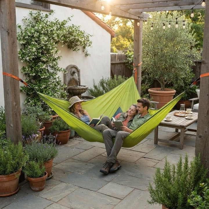 Triangular Camping Hammock 3-Point Nylon Seats Three