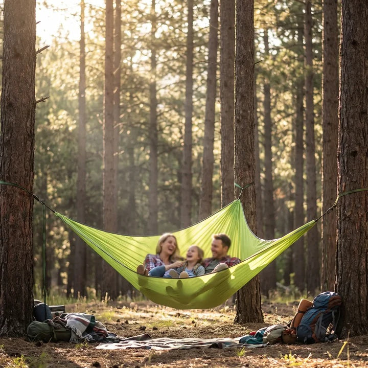 Triangular Camping Hammock 3-Point Nylon Seats Three