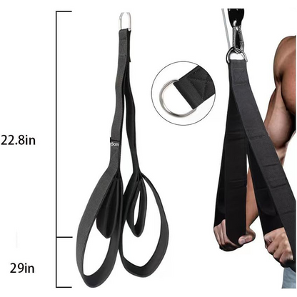Tricep Rope Reinforced Steel D-Ring Ergonomic Non-Slip Handles