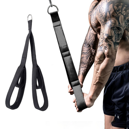 Tricep Rope Reinforced Steel D-Ring Ergonomic Non-Slip Handles