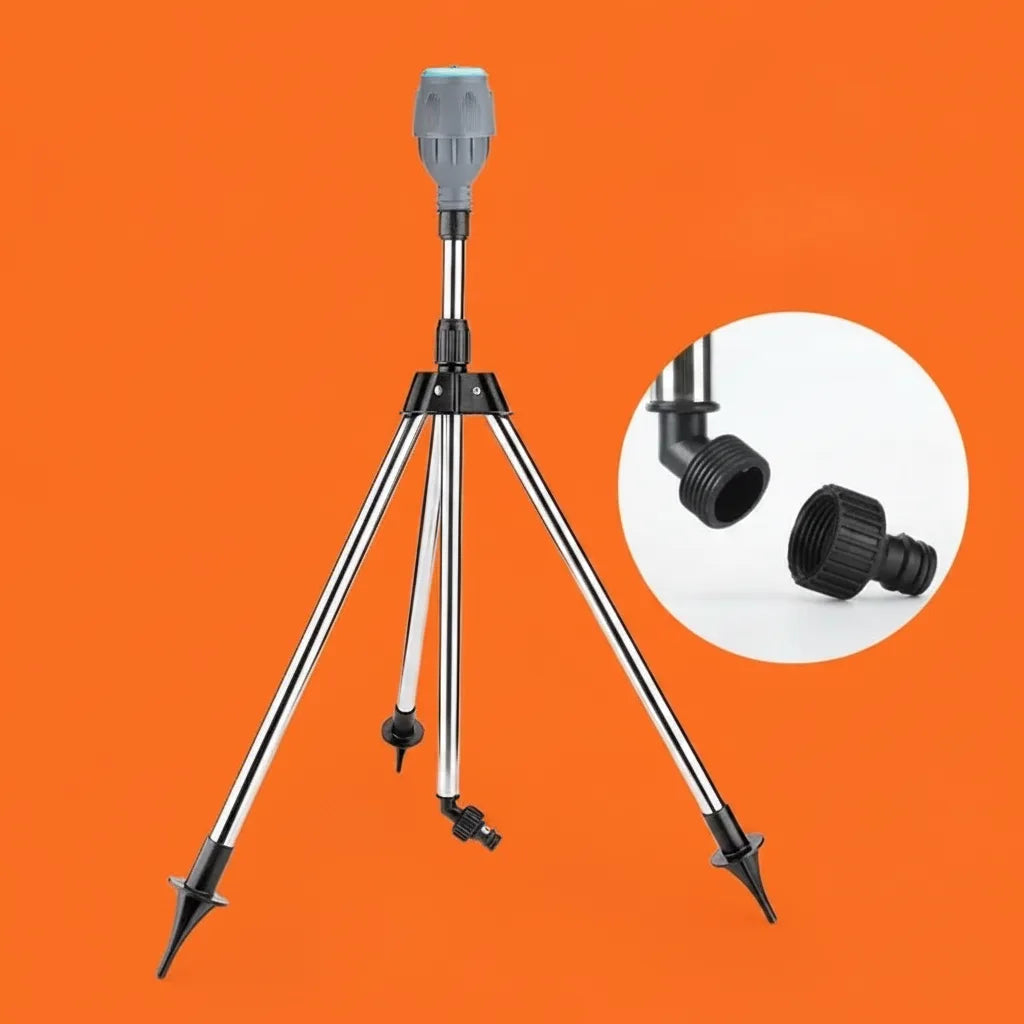 Tripod Sprinkler 360 Degree Rotating Height-Adjustable Stainless Steel