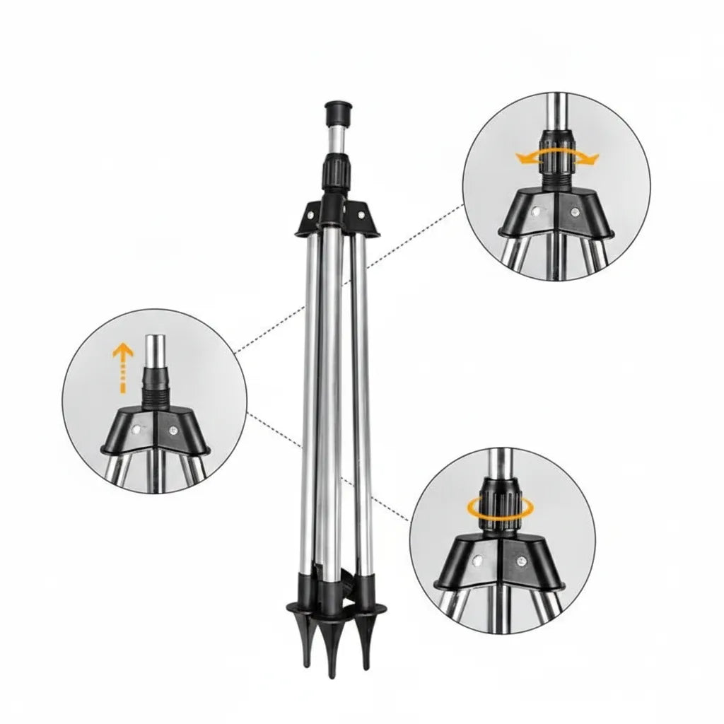 Tripod Sprinkler 360 Degree Rotating Height-Adjustable Stainless Steel