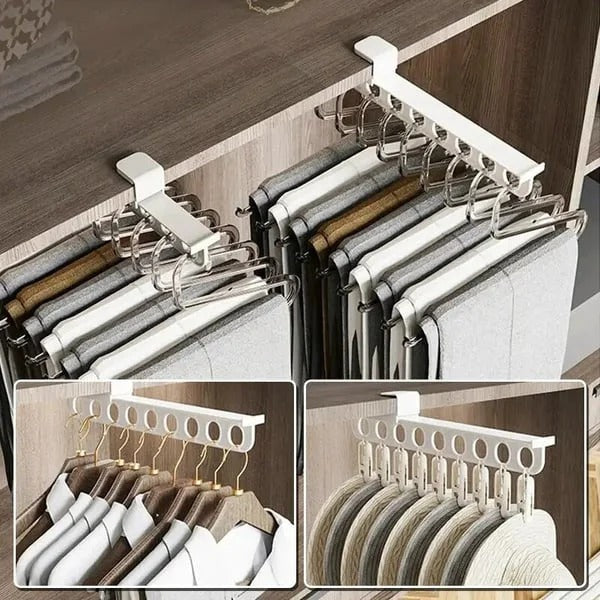 Trouser Rail Extendable Smooth Sliding Aluminum Holds 10 Garments