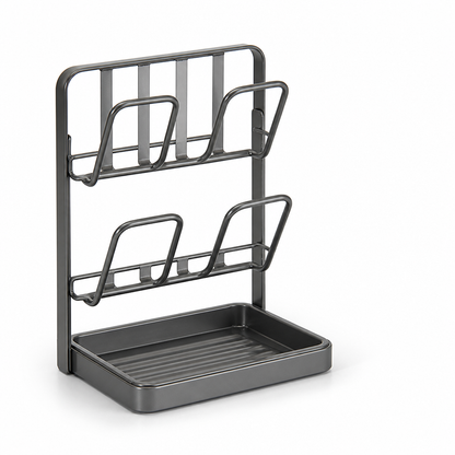 Two-Tier Metal Lid and Utensil Holder (Removable Drip Tray)