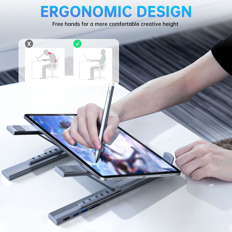 USB-C Docking Station Ergonomic Laptop Stand 4K HDMI