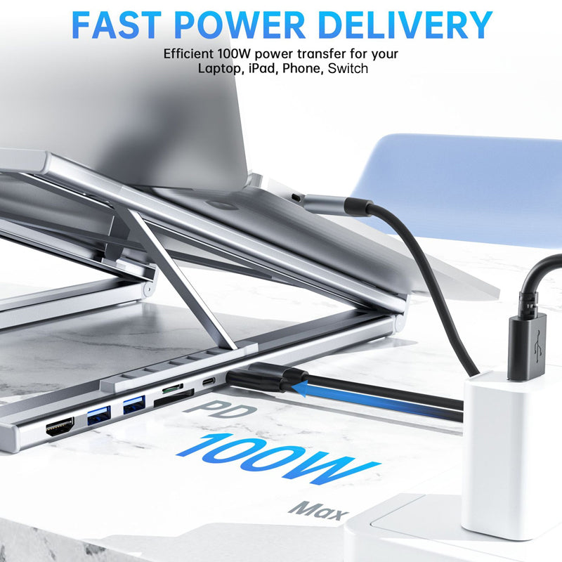 USB-C Docking Station Ergonomic Laptop Stand 4K HDMI