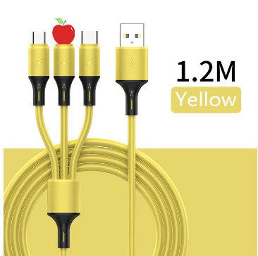 USB Charging Cable 3-In-1 Multi-Connector Fast Charging & Tangle-Free