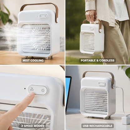 USB-Rechargeable 3-Speed Mist Spray Mini Air Cooler