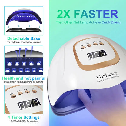 UV/LED Nail Lamp 81 LEDs Fast Curing Low-Heat Mode