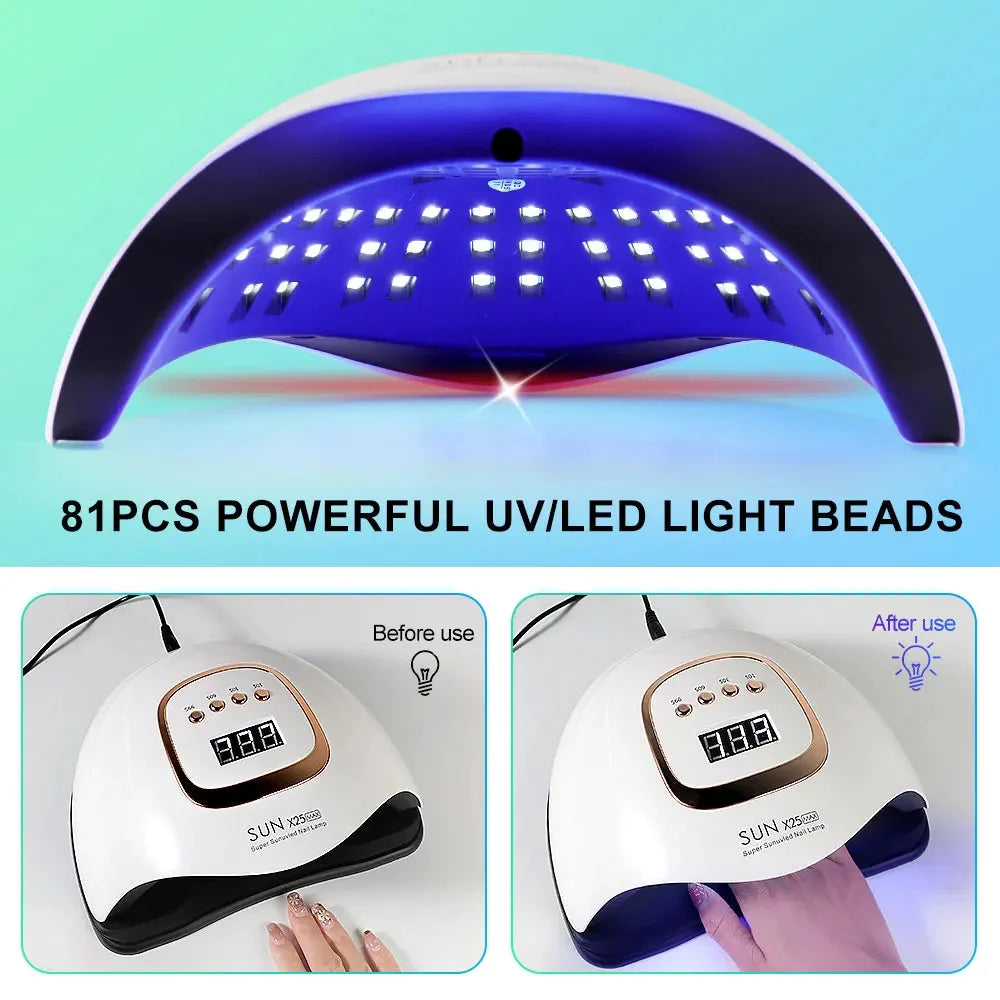 UV/LED Nail Lamp 81 LEDs Fast Curing Low-Heat Mode