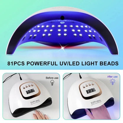 UV/LED Nail Lamp 81 LEDs Fast Curing Low-Heat Mode
