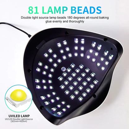UV/LED Nail Lamp 81 LEDs Fast Curing Low-Heat Mode