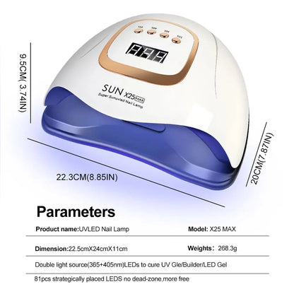 UV/LED Nail Lamp 81 LEDs Fast Curing Low-Heat Mode