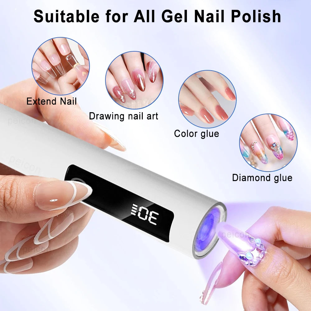 UV Nail Curing Pen USB Rechargeable Foldable Stand