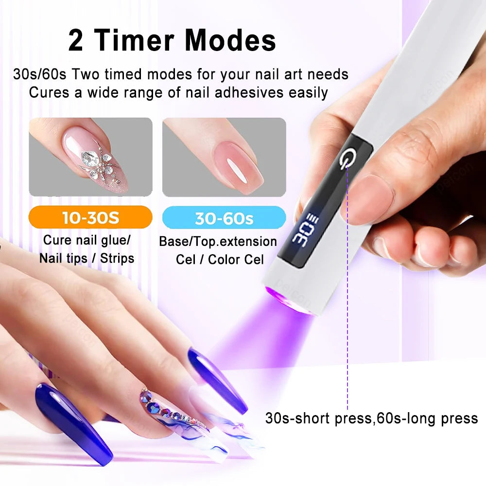 UV Nail Curing Pen USB Rechargeable Foldable Stand
