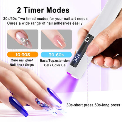 UV Nail Curing Pen USB Rechargeable Foldable Stand
