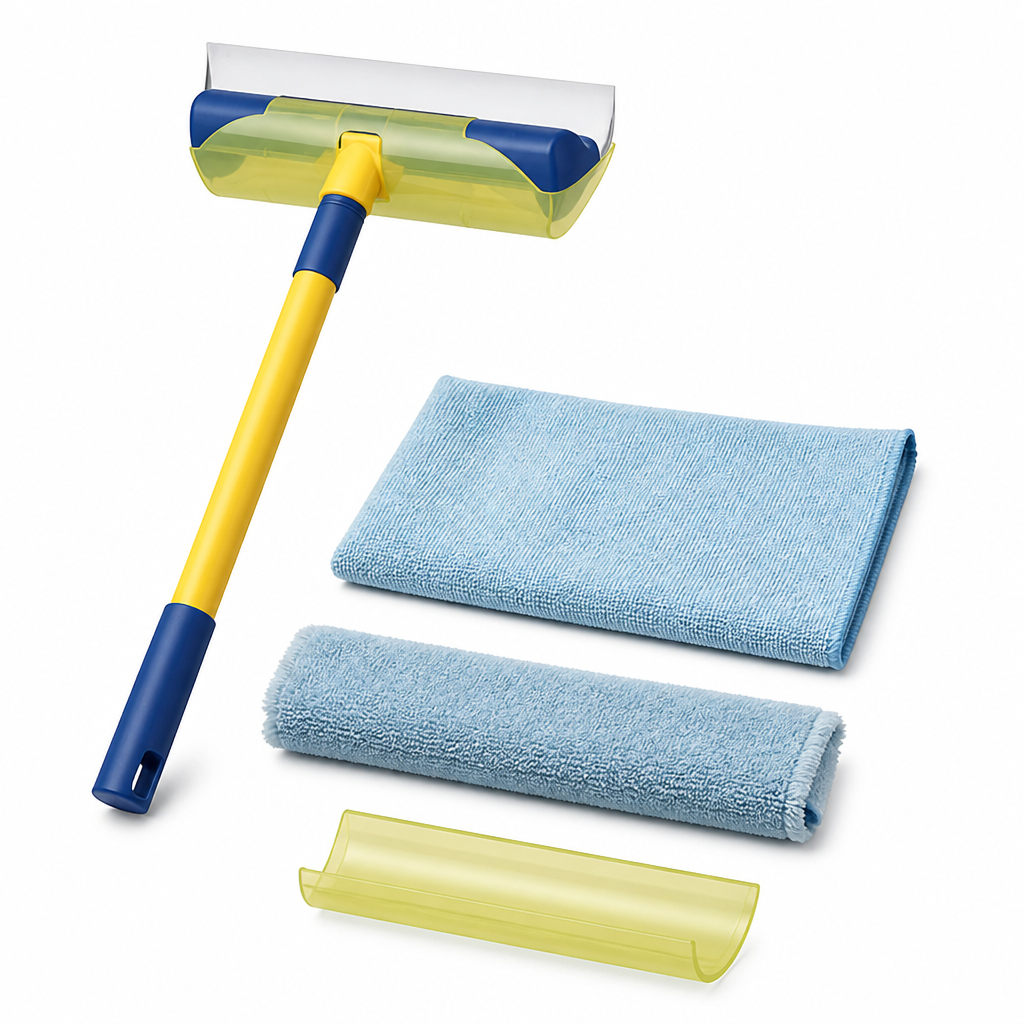 Ultra-Soft Silicone & Microfiber Glass Cleaning Set (5-Piece)