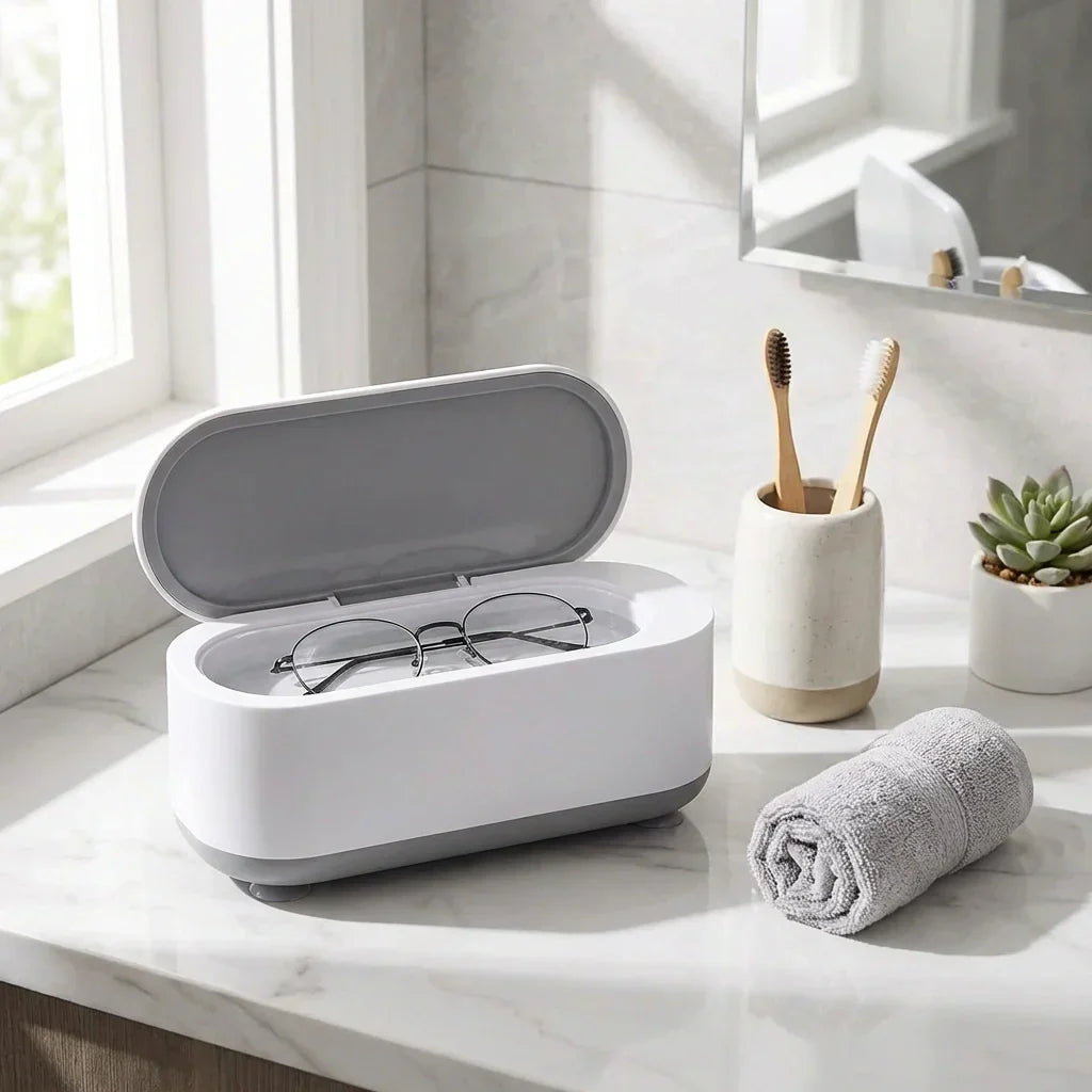 Ultrasonic Cleaner Jewelry & Glasses 42,000 Vibrations Battery-Powered