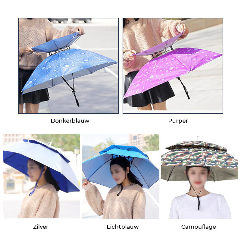 Umbrella Hat Hands-Free Reflective Adjustable Chin Strap