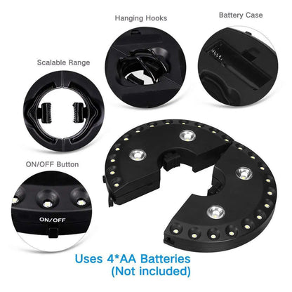 Umbrella Light Clip-On LED Adjustable Brightness Weatherproof