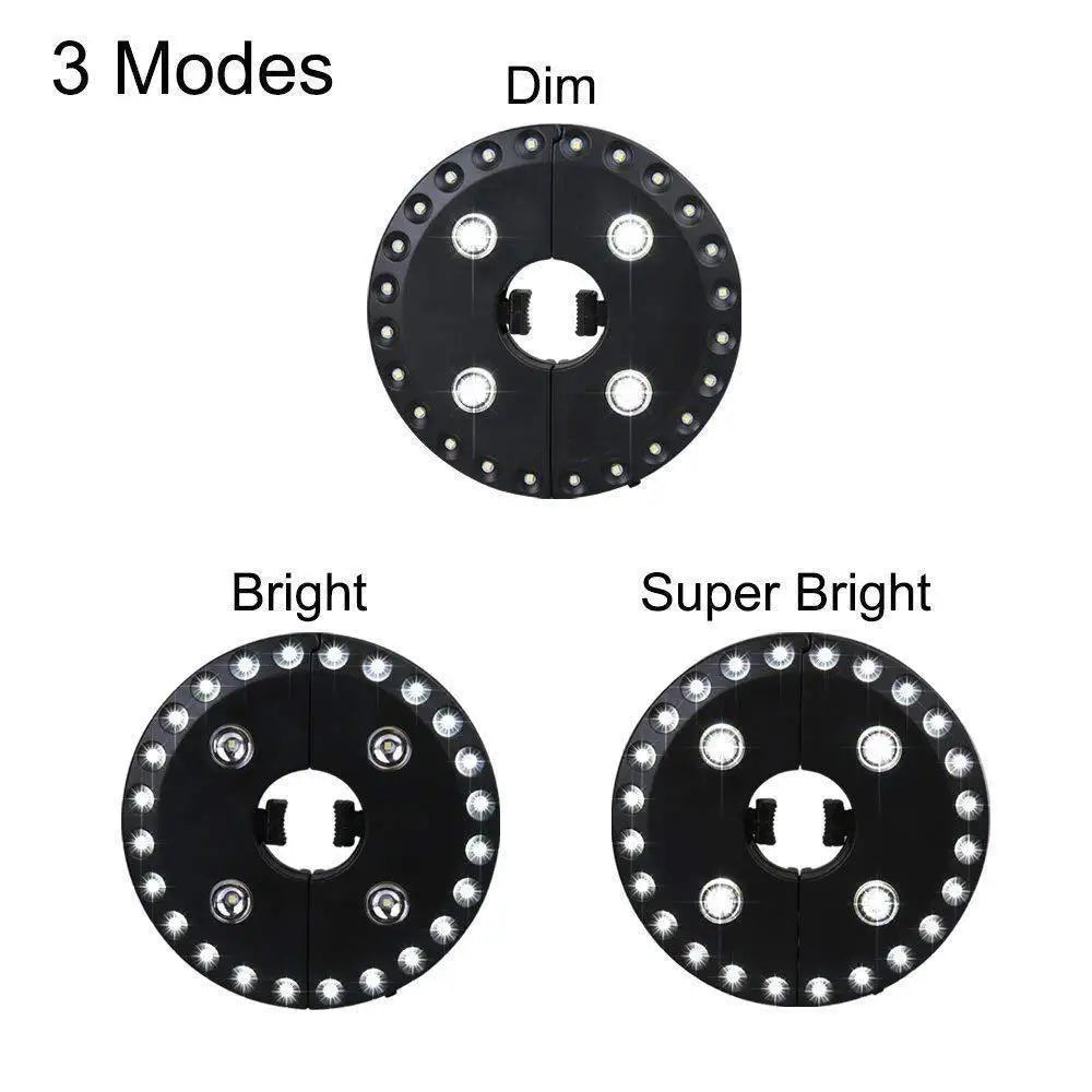 Umbrella Light Clip-On LED Adjustable Brightness Weatherproof