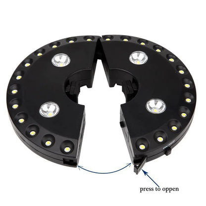 Umbrella Light Clip-On LED Adjustable Brightness Weatherproof