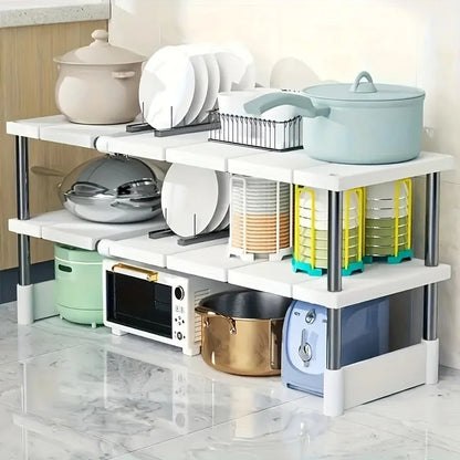 Under-Cabinet Shelf Adjustable Width Stainless Steel Frame