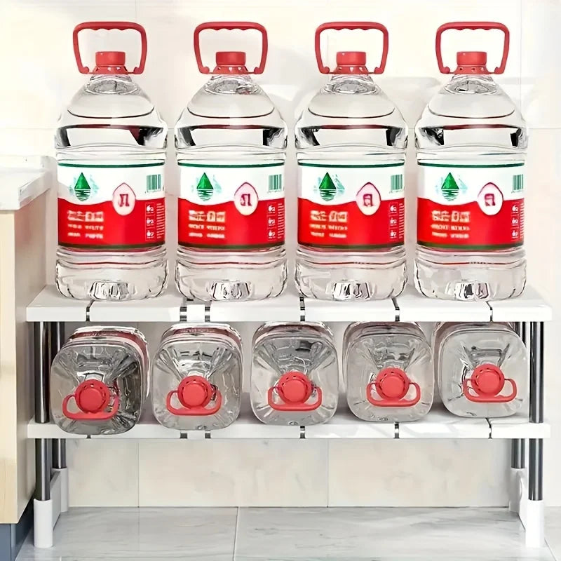 Under-Cabinet Shelf Adjustable Width Stainless Steel Frame