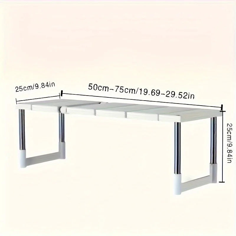 Under-Cabinet Shelf Adjustable Width Stainless Steel Frame