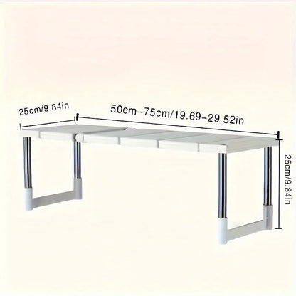 Under-Cabinet Shelf Adjustable Width Stainless Steel Frame