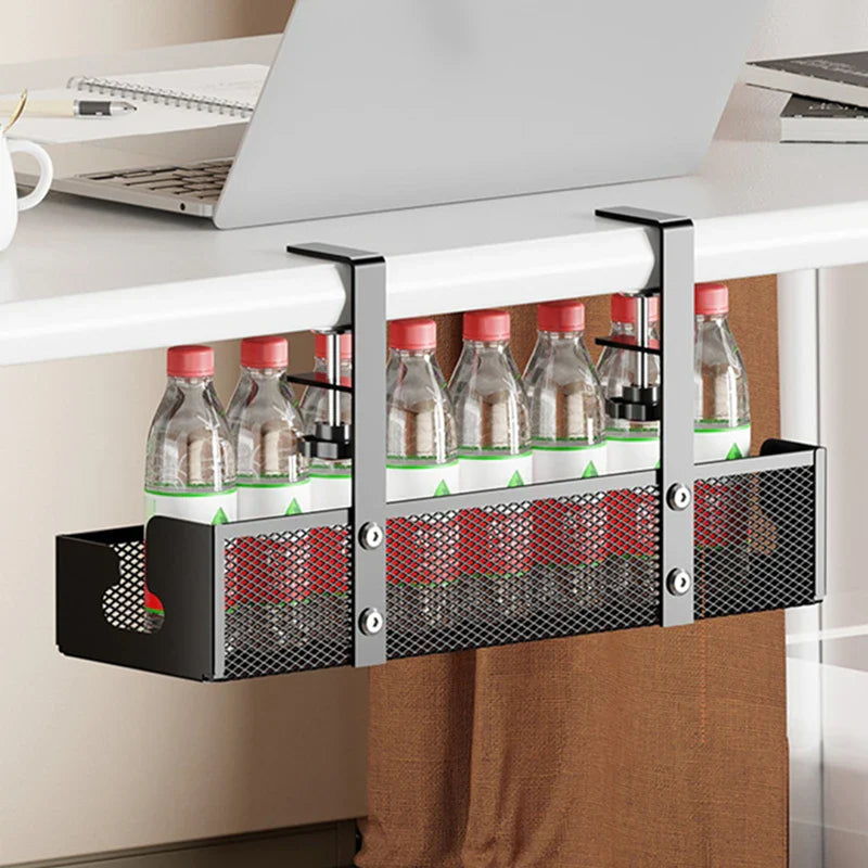 Under-Desk Cable Basket Clamp Mount Steel Ventilated