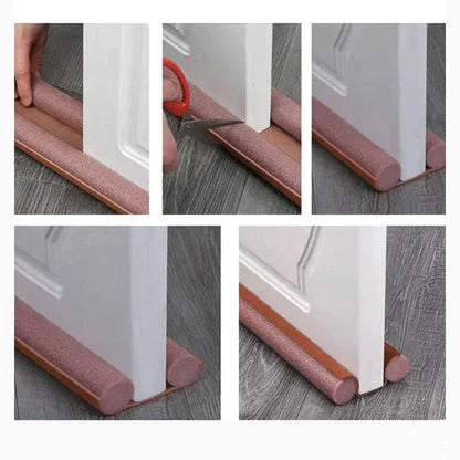Under-Door Draft Stopper Double-Layer Seal Tool-Free Installation