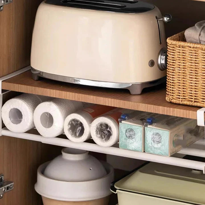 Under-Shelf Cabinet Organizer Tool-Free & Adjustable 30–50 cm
