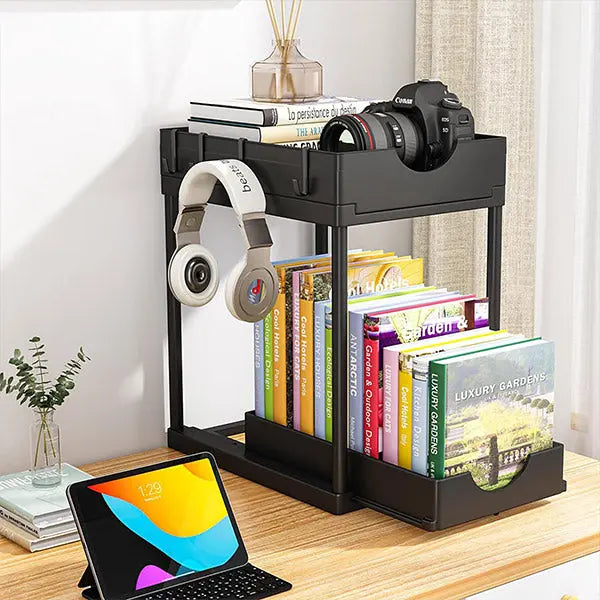 Under-Sink Organizer Two-Tier Pull-Out Moisture-Resistant Shelves