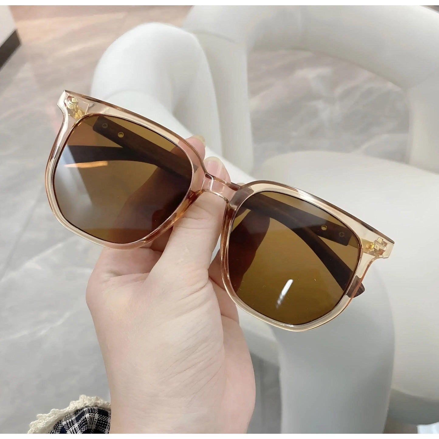 Unisex Sunglasses Square Retro Frame UV400 Adjustable Fit