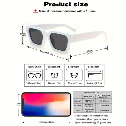 Unisex Sunglasses Y2K Square Frame Lightweight Polycarbonate