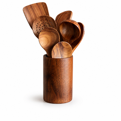 Utensil Set Teak Wood Durable Set of 2