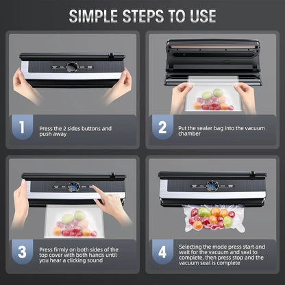 Vacuum Sealer One-Touch Airtight Seal & Bag Cutter