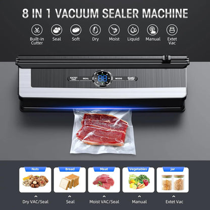 Vacuum Sealer One-Touch Airtight Seal & Bag Cutter