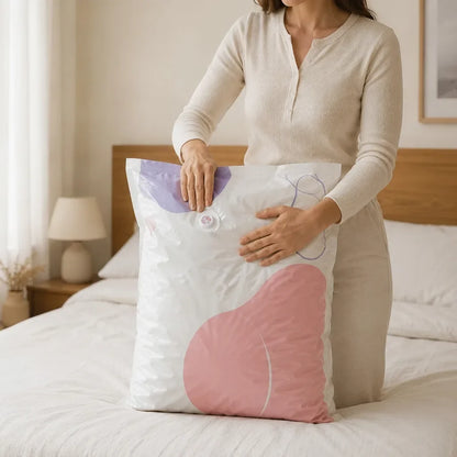 Vacuum Storage Bags Pump-Free 3D Cube Water-Resistant