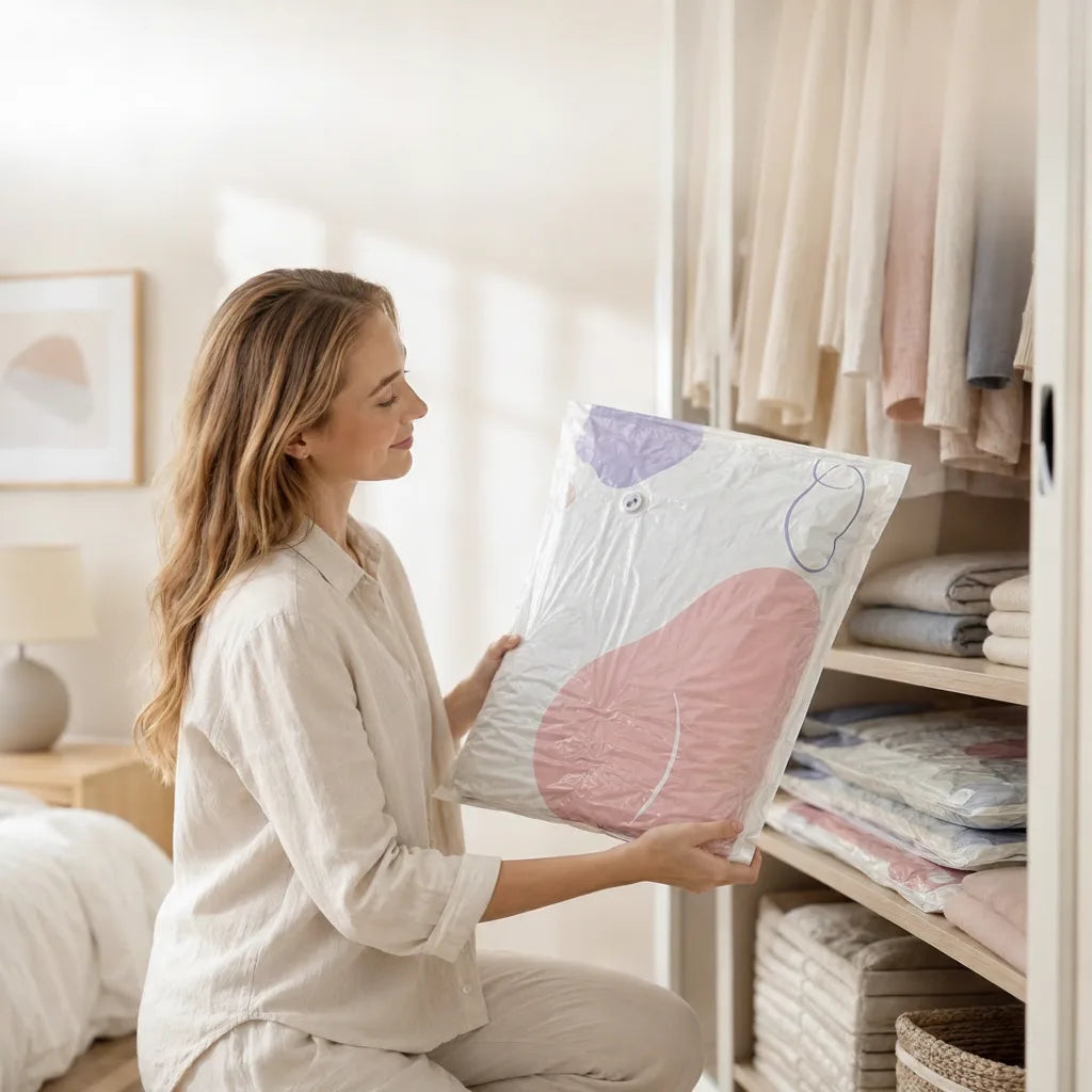 Vacuum Storage Bags Pump-Free 3D Cube Water-Resistant