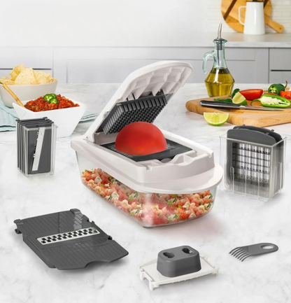 Vegetable Slicer 8 Interchangeable Stainless Steel Blades Collection Box