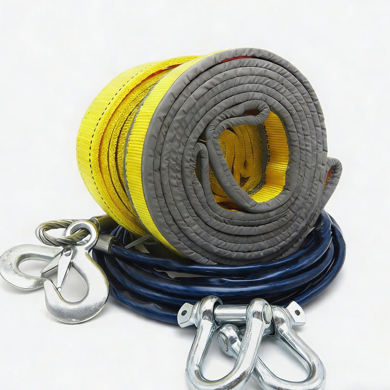 Vehicle Tow Rope 8 Ton Reinforced Polypropylene Forged Shackles