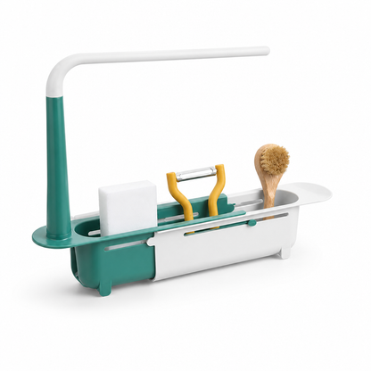 Ventilated Extendable Sink Rack With Towel Holder