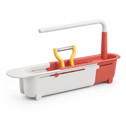 Ventilated Extendable Sink Rack With Towel Holder