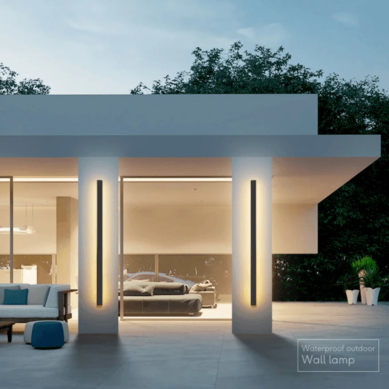 Vertical LED Wall Light Waterproof Aluminum & Tempered Glass