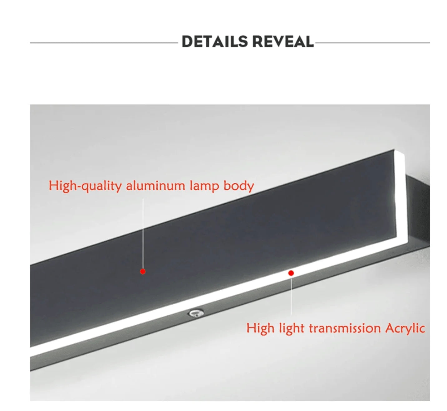 Vertical LED Wall Light Waterproof Aluminum & Tempered Glass
